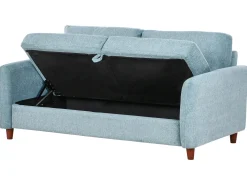 Set da salotto 5 posti MARE Tessuto Blu con contenitore