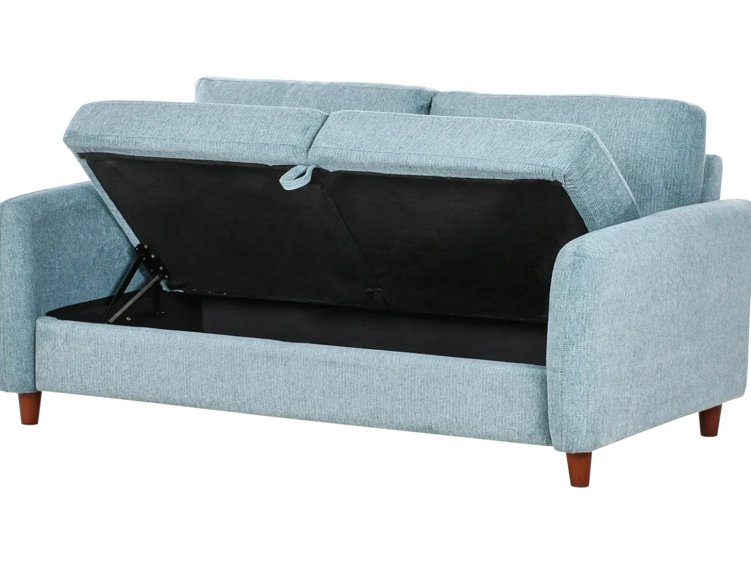 Set da salotto 5 posti MARE Tessuto Blu con contenitore