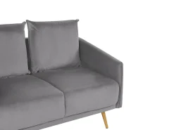 Set da salotto 5 posti MAURA Velluto Grigio
