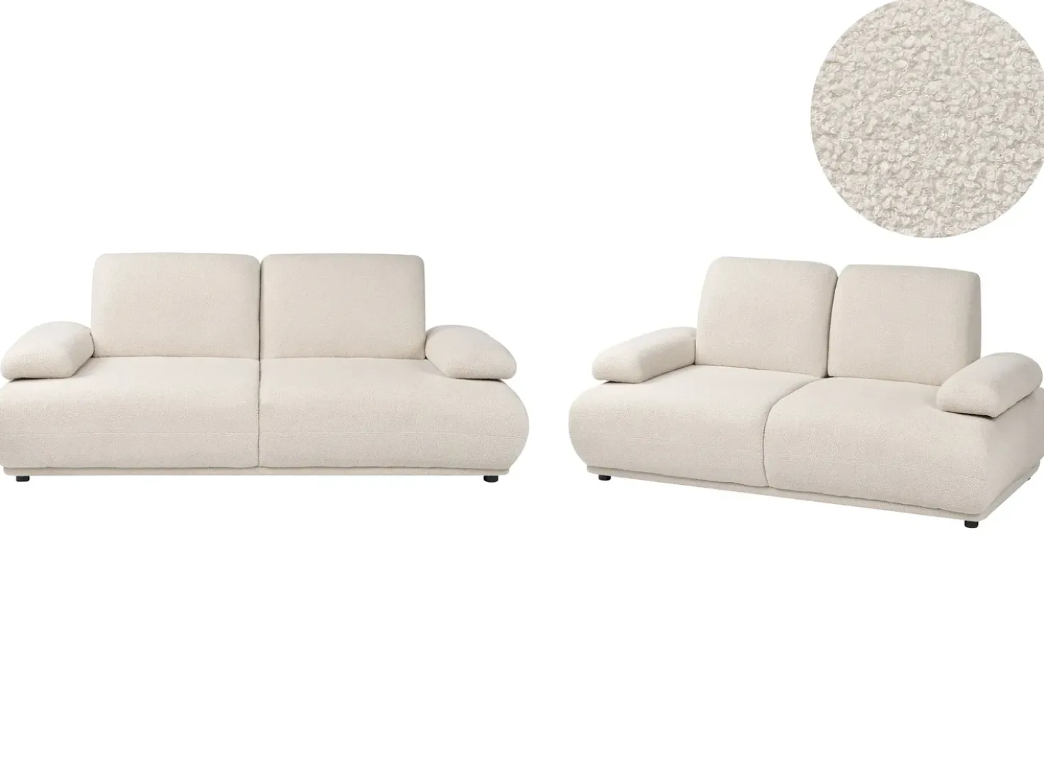 Set da salotto 5 posti NACKA Bouclé Bianco sporco