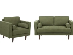 Set da salotto 3 posti NURMO Tessuto Verde scuro