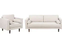 Set da salotto 4 posti NURMO Tessuto Beige chiaro