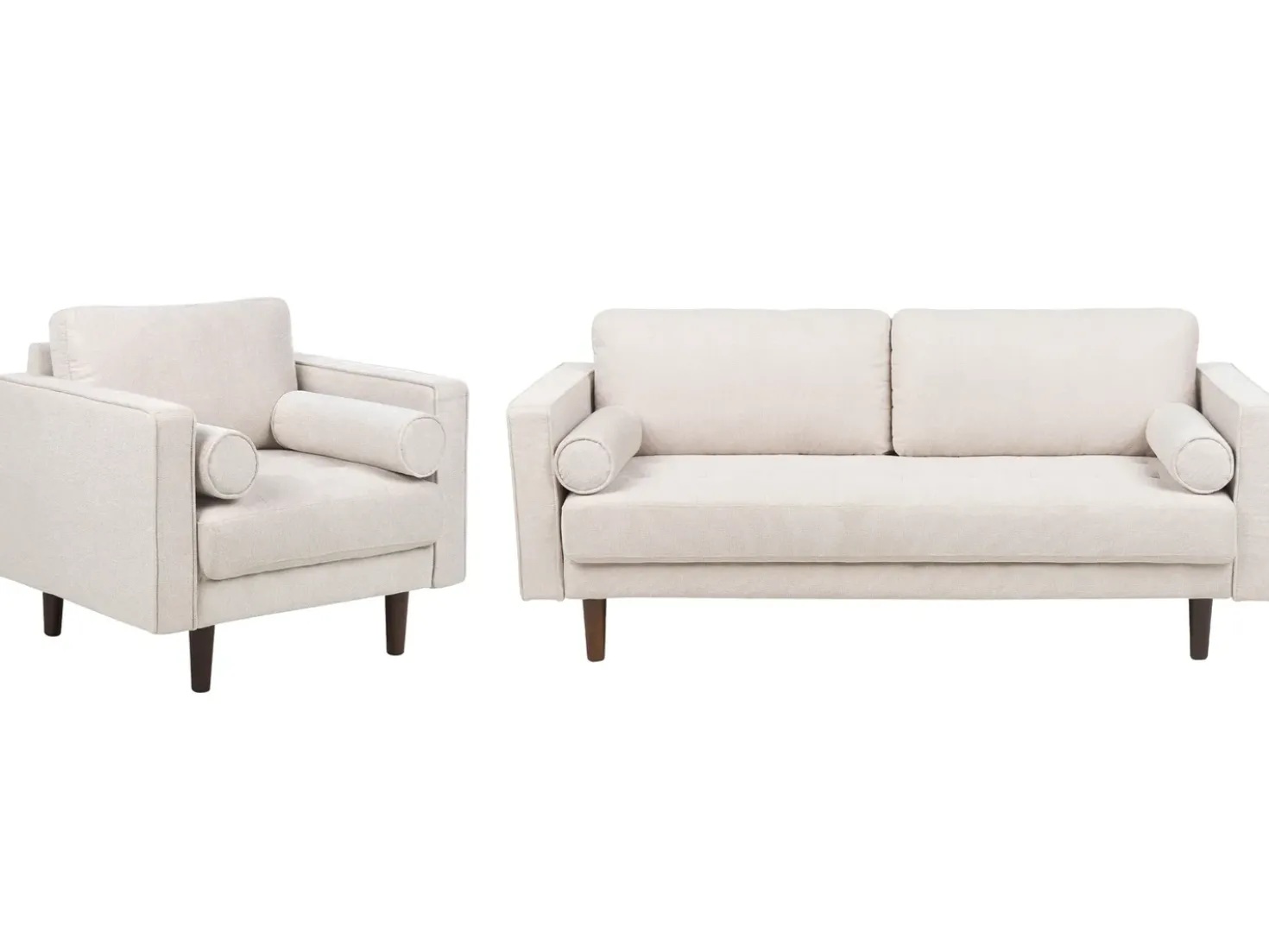 Set da salotto 4 posti NURMO Tessuto Beige chiaro