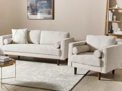 Set da salotto 4 posti NURMO Tessuto Beige chiaro