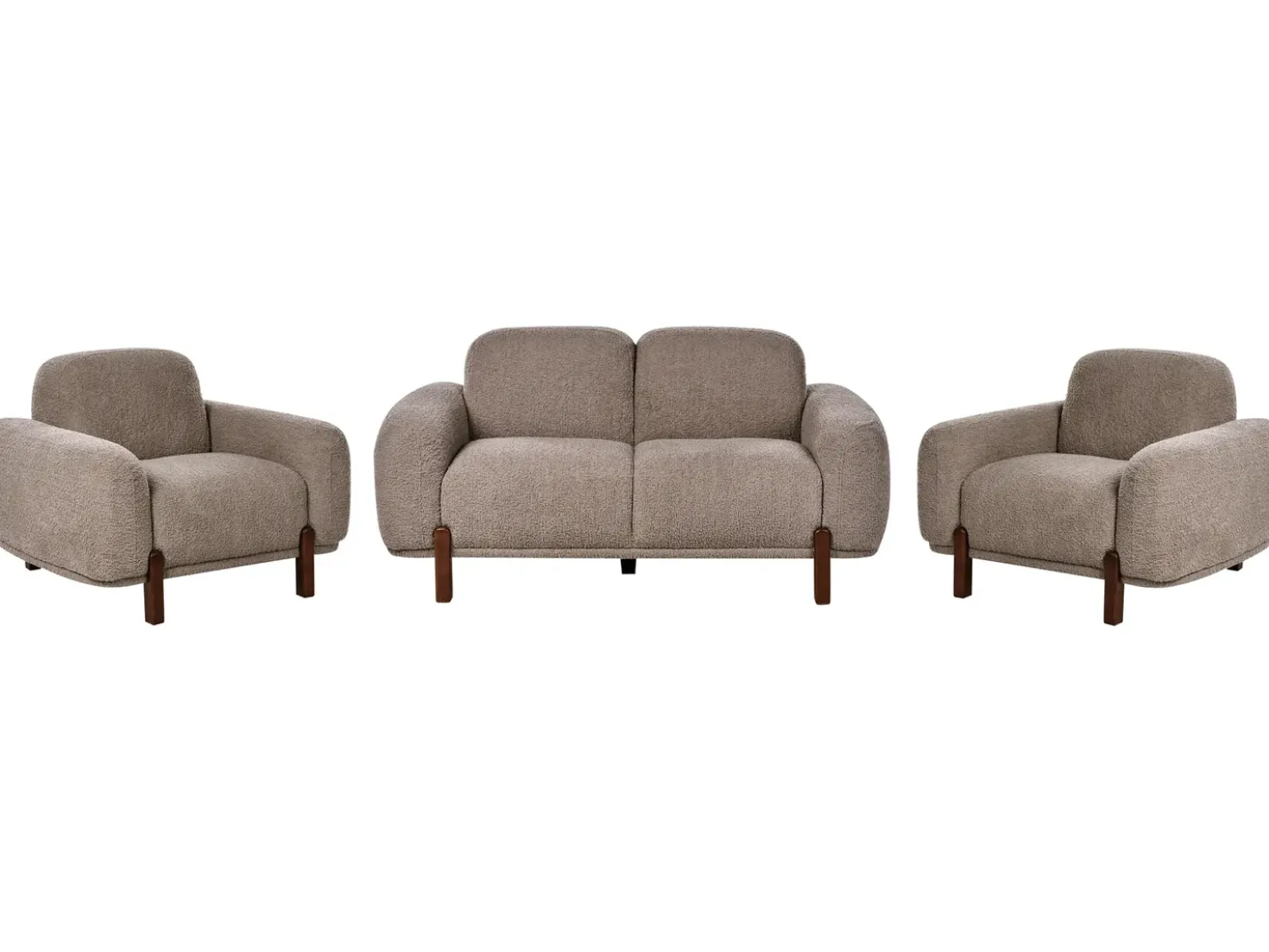 Set da salotto 4 posti ODNES Bouclé Tortora
