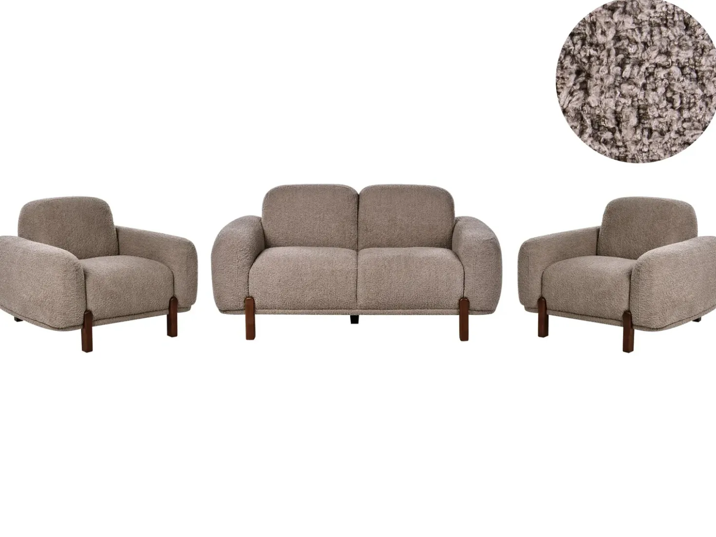 Set da salotto 4 posti ODNES Bouclé Tortora