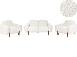 Set da salotto 4 posti ODNES Bouclé Bianco