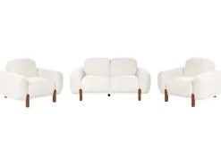 Set da salotto 4 posti ODNES Bouclé Bianco