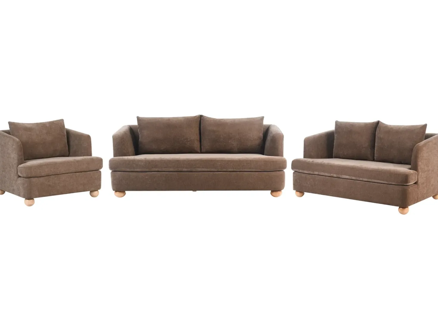 Set da salotto 6 posti RATTVIK Ciniglia Marrone