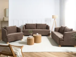 Set da salotto 6 posti RATTVIK Ciniglia Marrone