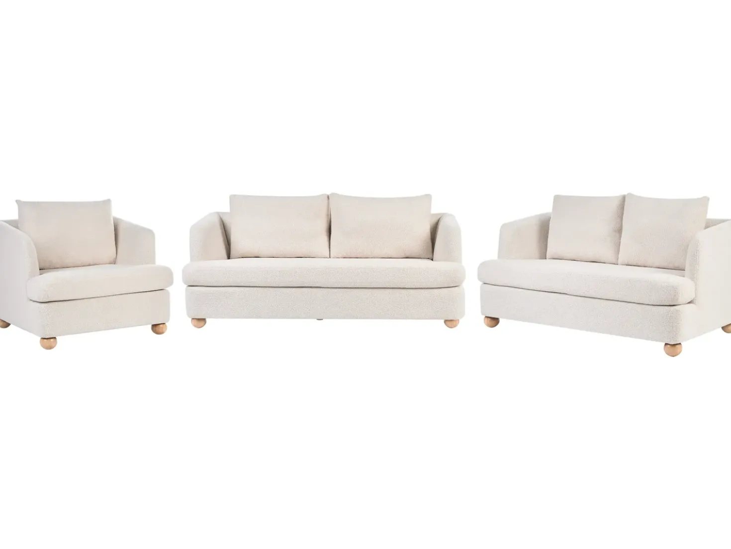Set da salotto 6 posti RATTVIK Bouclé Bianco sporco