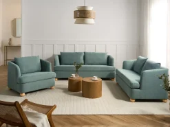 Set da salotto 6 posti RATTVIK Tessuto Verde chiaro