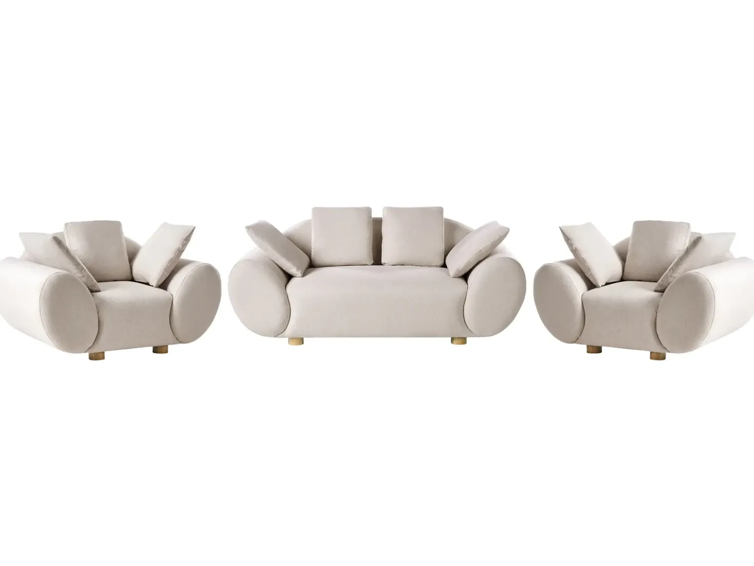 Set da salotto 4 posti RINGEL Tessuto Beige chiaro