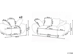 Set da salotto 4 posti RINGEL Tessuto Beige chiaro
