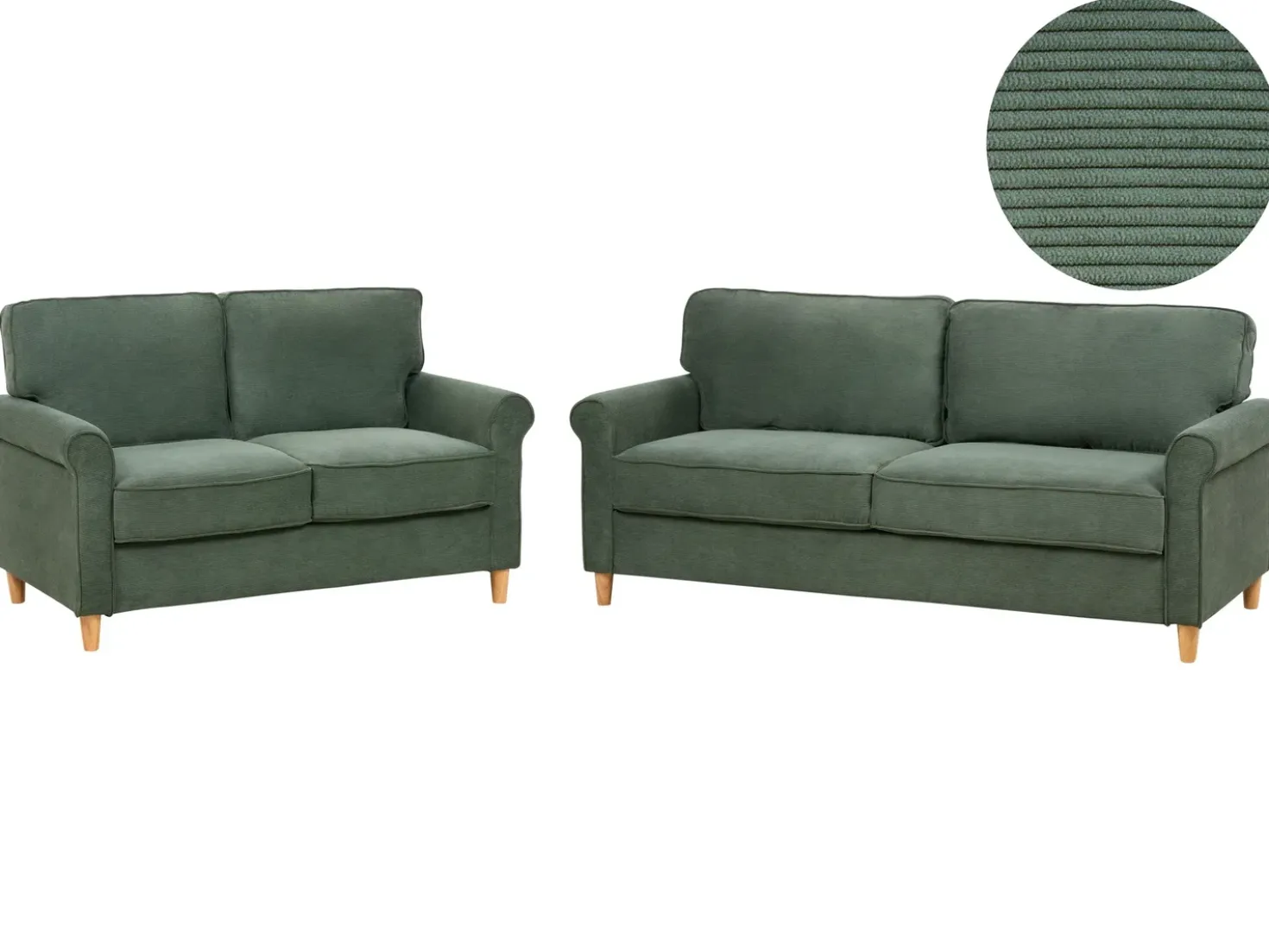 Set da salotto 5 posti RONNEBY Velluto a coste Verde scuro