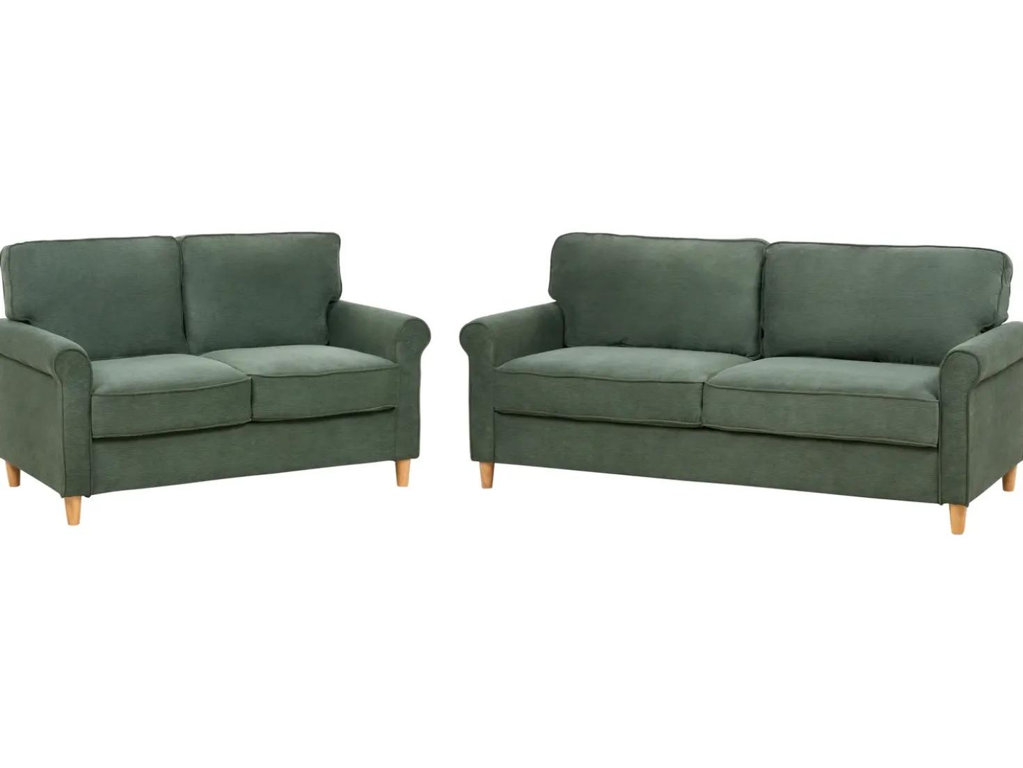 Set da salotto 5 posti RONNEBY Velluto a coste Verde scuro