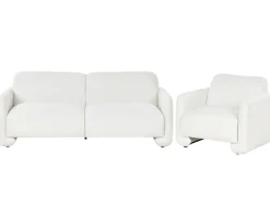 Set da salotto 4 posti SALAND Tessuto Bianco