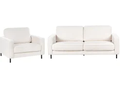 Set da salotto 4 posti SAVALEN Bouclé Bianco