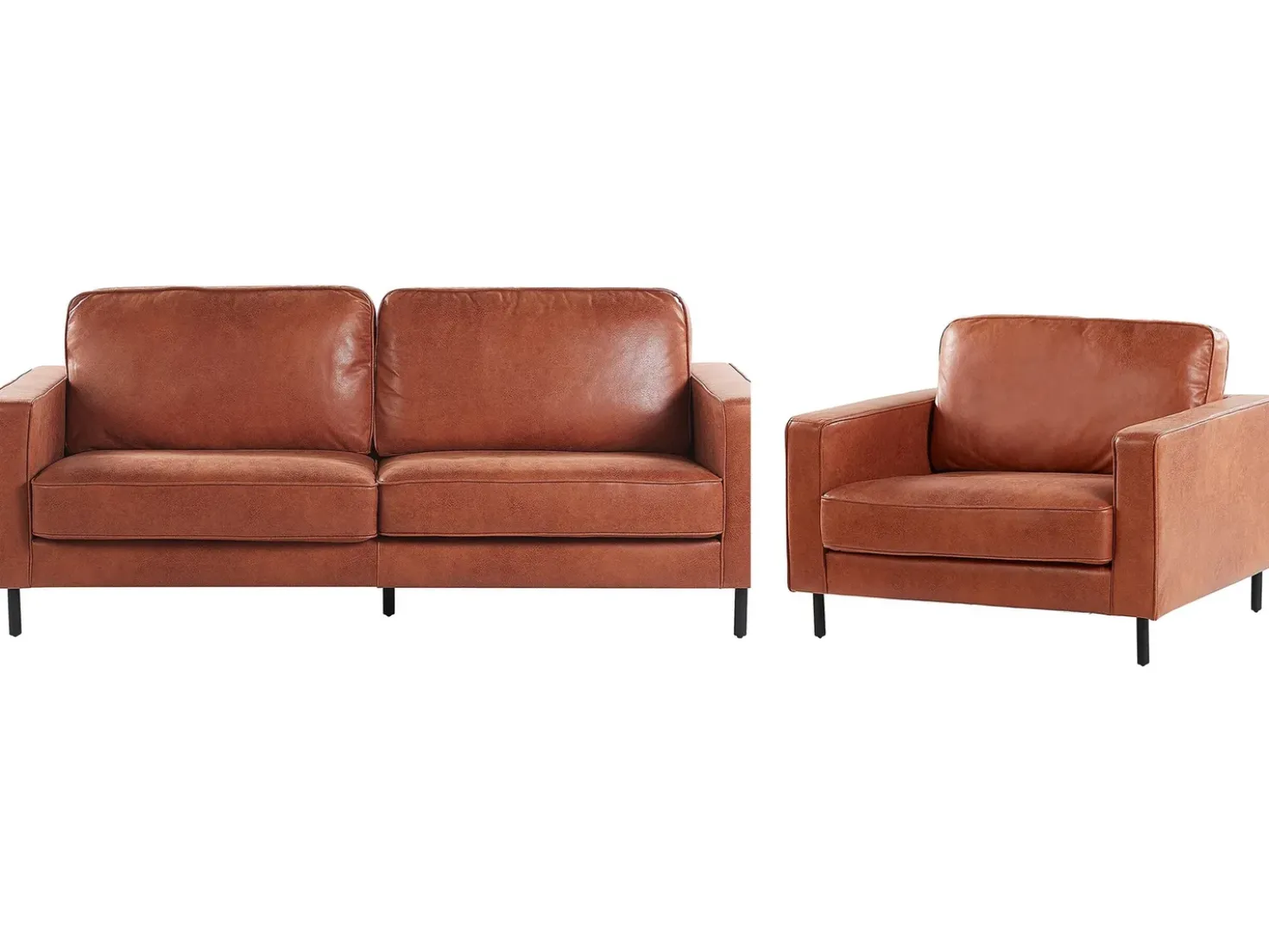 Set da salotto 4 posti SAVALEN Pelle sintetica Marrone dorato