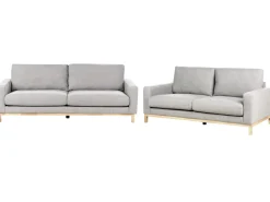 Set da salotto 5 posti SIGGARD Tessuto Grigio