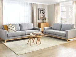 Set da salotto 5 posti SIGGARD Tessuto Grigio