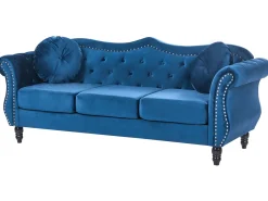 Set da salotto 5 posti SKIEN Velluto Blu marino