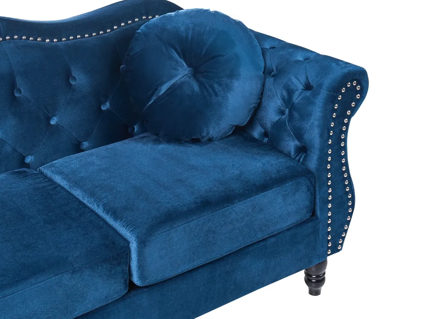 Set da salotto 5 posti SKIEN Velluto Blu marino