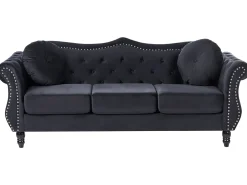 Set da salotto 5 posti SKIEN Velluto Nero