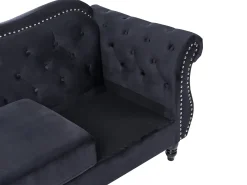Set da salotto 5 posti SKIEN Velluto Nero