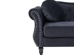 Set da salotto 5 posti SKIEN Velluto Nero