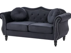 Set da salotto 5 posti SKIEN Velluto Nero