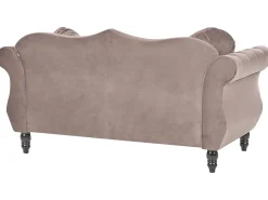 Set da salotto 5 posti SKIEN Velluto Tortora