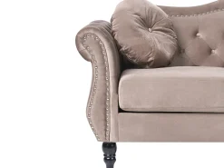 Set da salotto 5 posti SKIEN Velluto Tortora