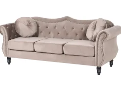 Set da salotto 5 posti SKIEN Velluto Tortora