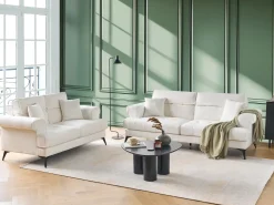 Set da salotto 5 posti SKIVE Bouclé Bianco