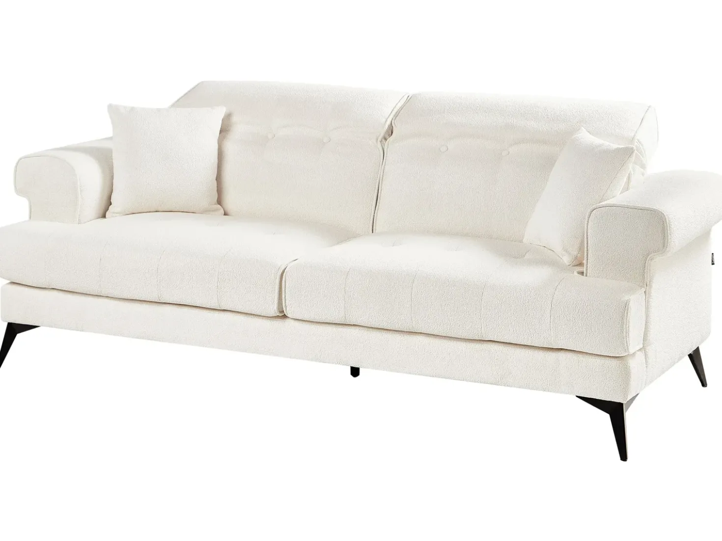 Set da salotto 5 posti SKIVE Bouclé Bianco