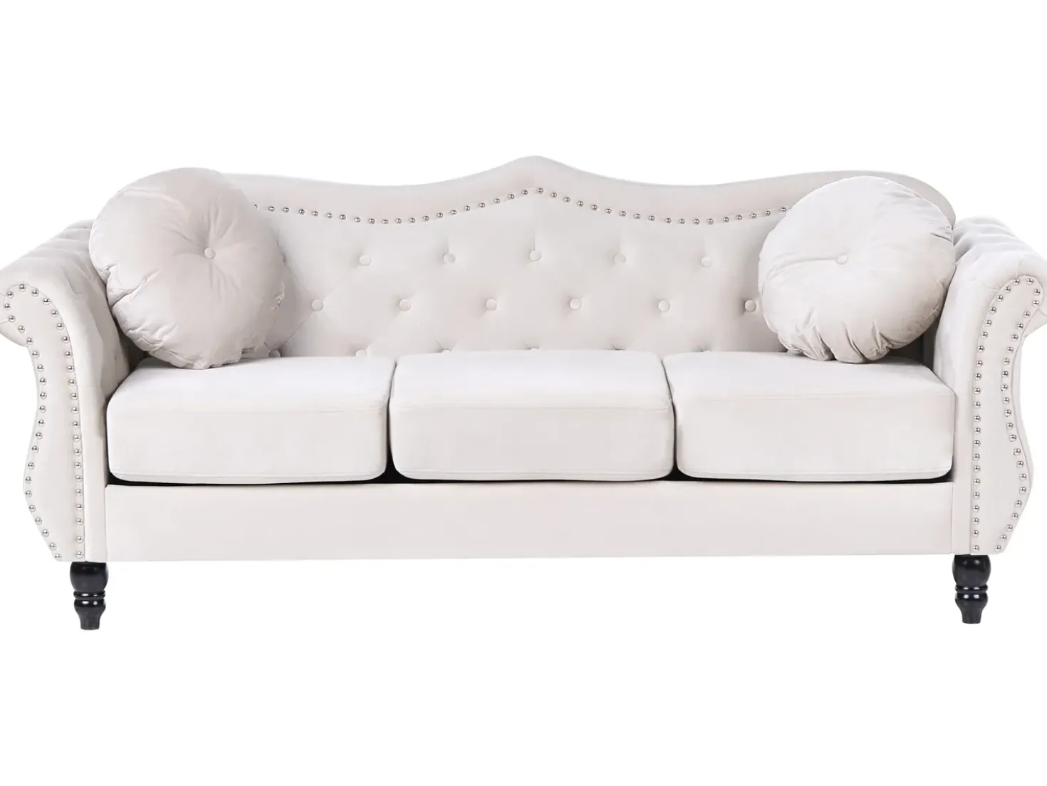 Set da salotto 5 posti SKIEN Velluto Beige chiaro