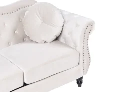 Set da salotto 5 posti SKIEN Velluto Beige chiaro
