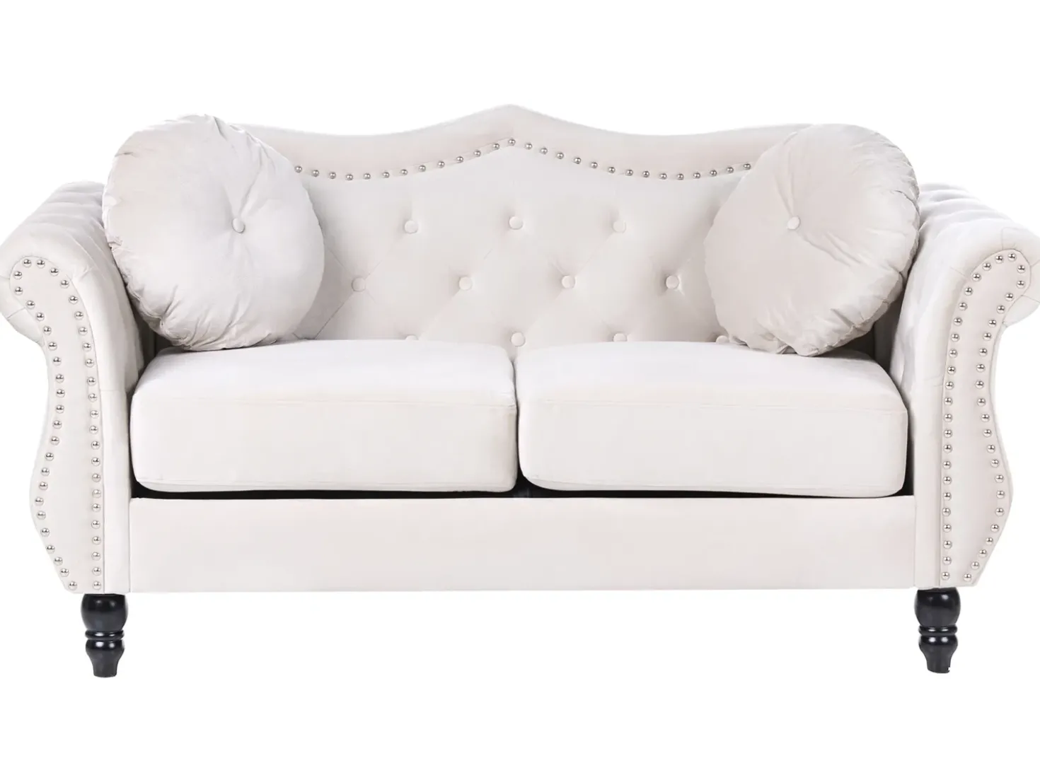 Set da salotto 5 posti SKIEN Velluto Beige chiaro