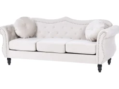 Set da salotto 5 posti SKIEN Velluto Beige chiaro