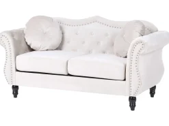 Set da salotto 5 posti SKIEN Velluto Beige chiaro