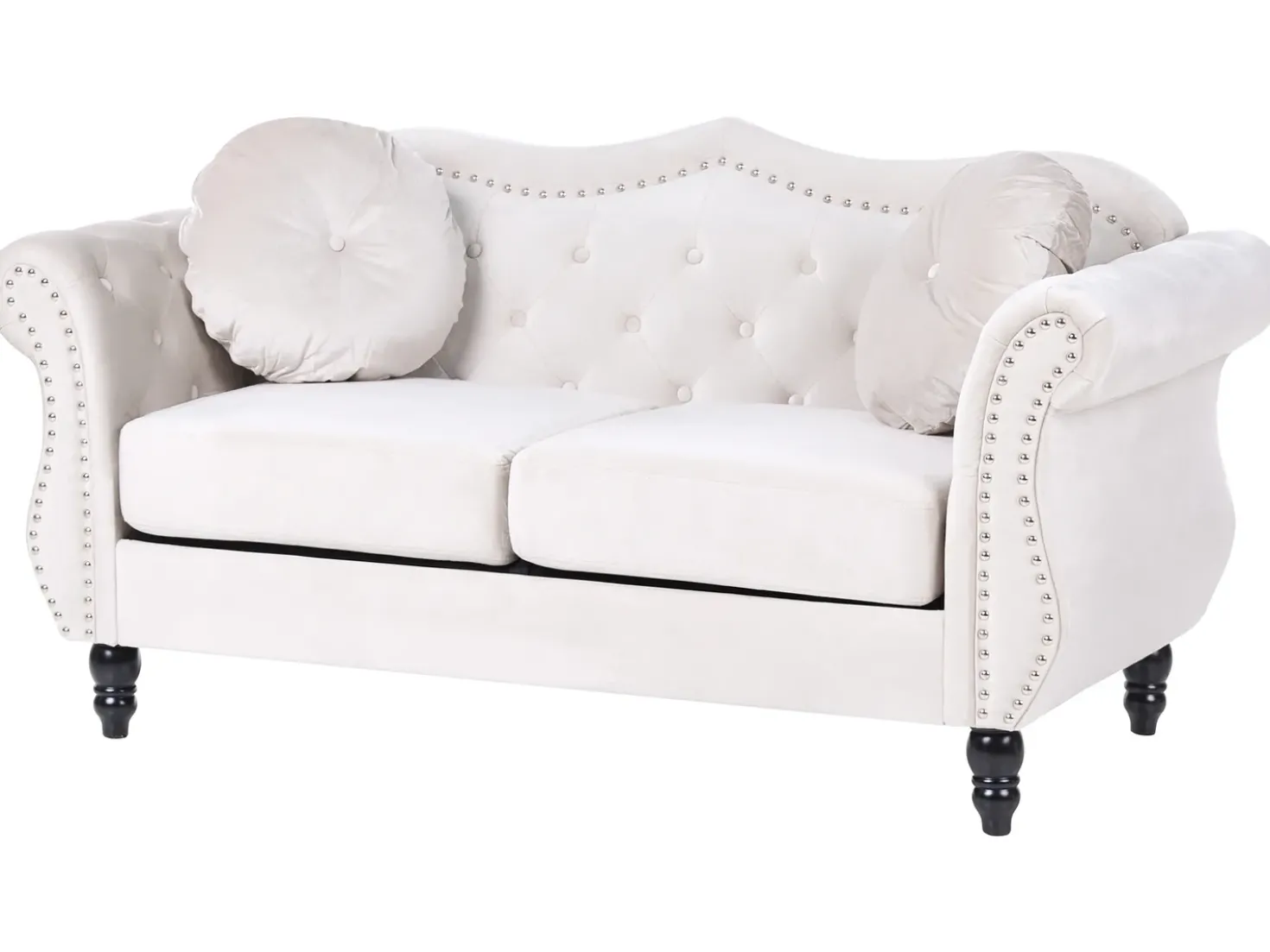 Set da salotto 5 posti SKIEN Velluto Beige chiaro