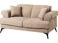 Set da salotto 5 posti SKIVE Tessuto Marrone chiaro