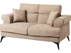 Set da salotto 5 posti SKIVE Tessuto Marrone chiaro