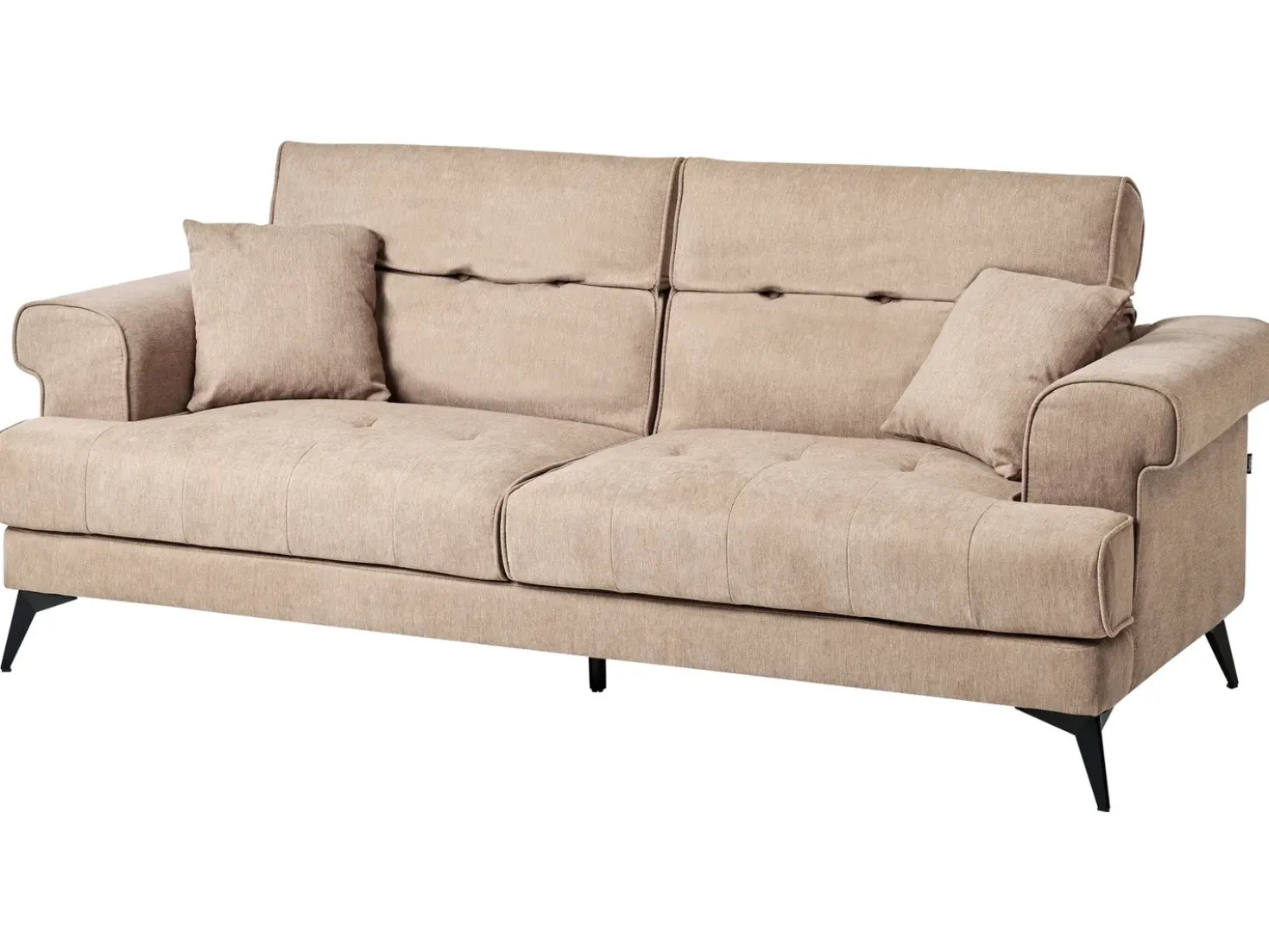 Set da salotto 5 posti SKIVE Tessuto Marrone chiaro