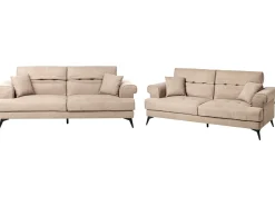 Set da salotto 5 posti SKIVE Tessuto Marrone chiaro