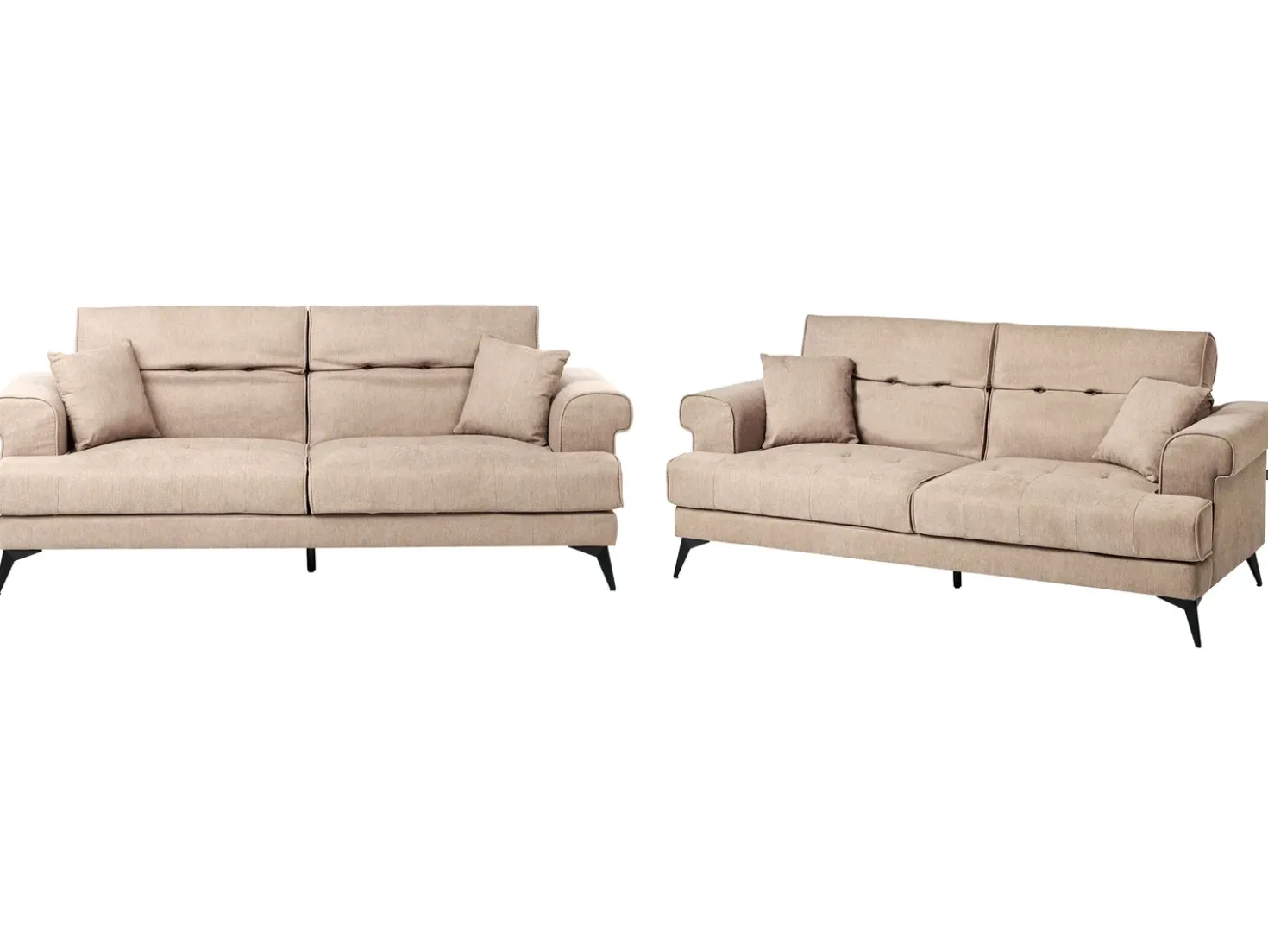 Set da salotto 5 posti SKIVE Tessuto Marrone chiaro