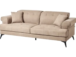 Set da salotto 5 posti SKIVE Tessuto Marrone chiaro
