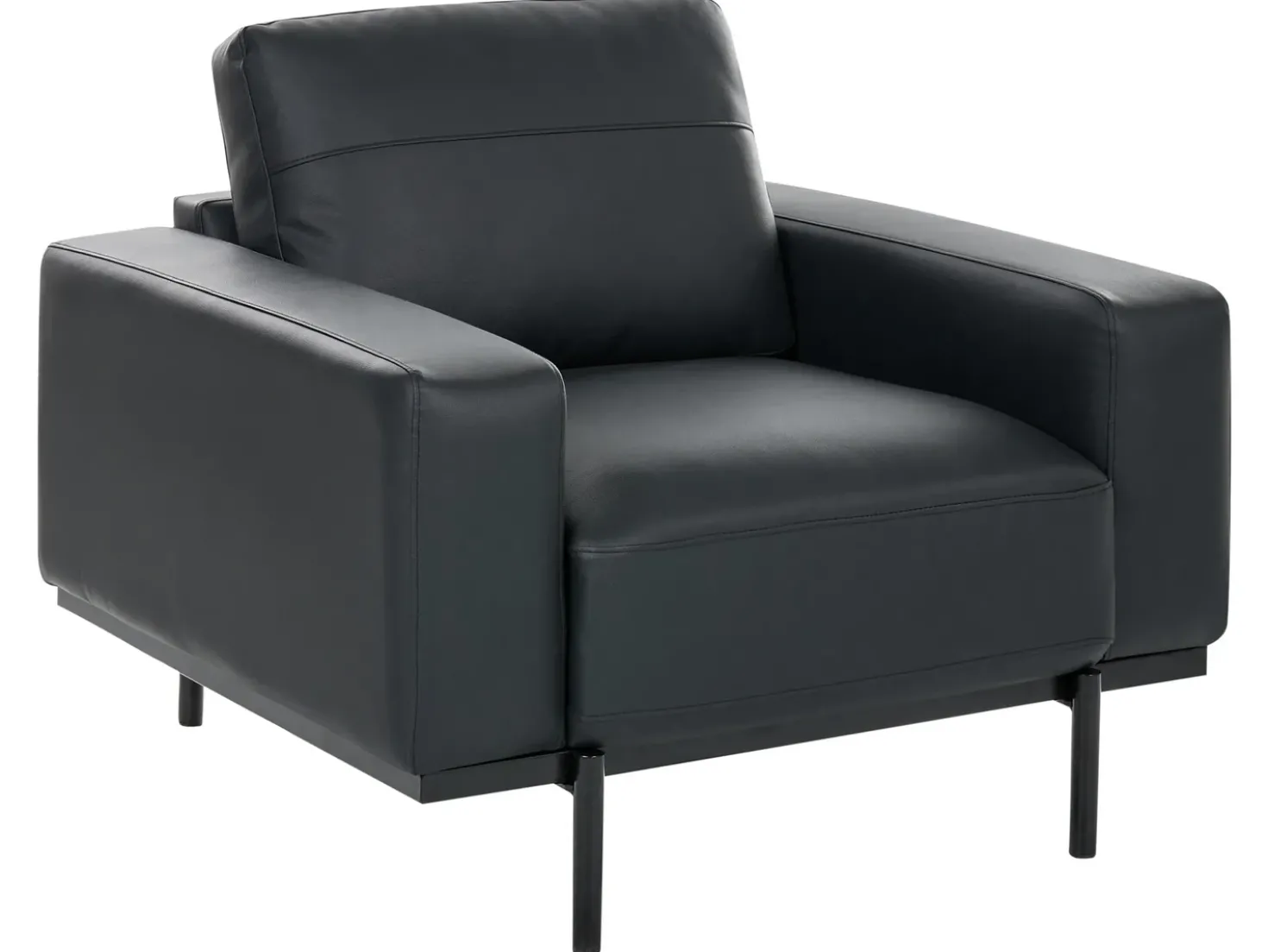 Set da salotto 6 posti SOVIK Pelle sintetica Nero