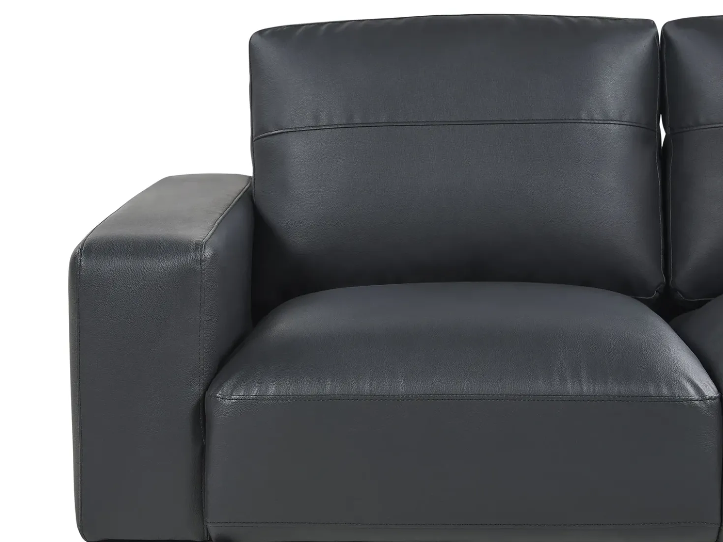 Set da salotto 6 posti SOVIK Pelle sintetica Nero